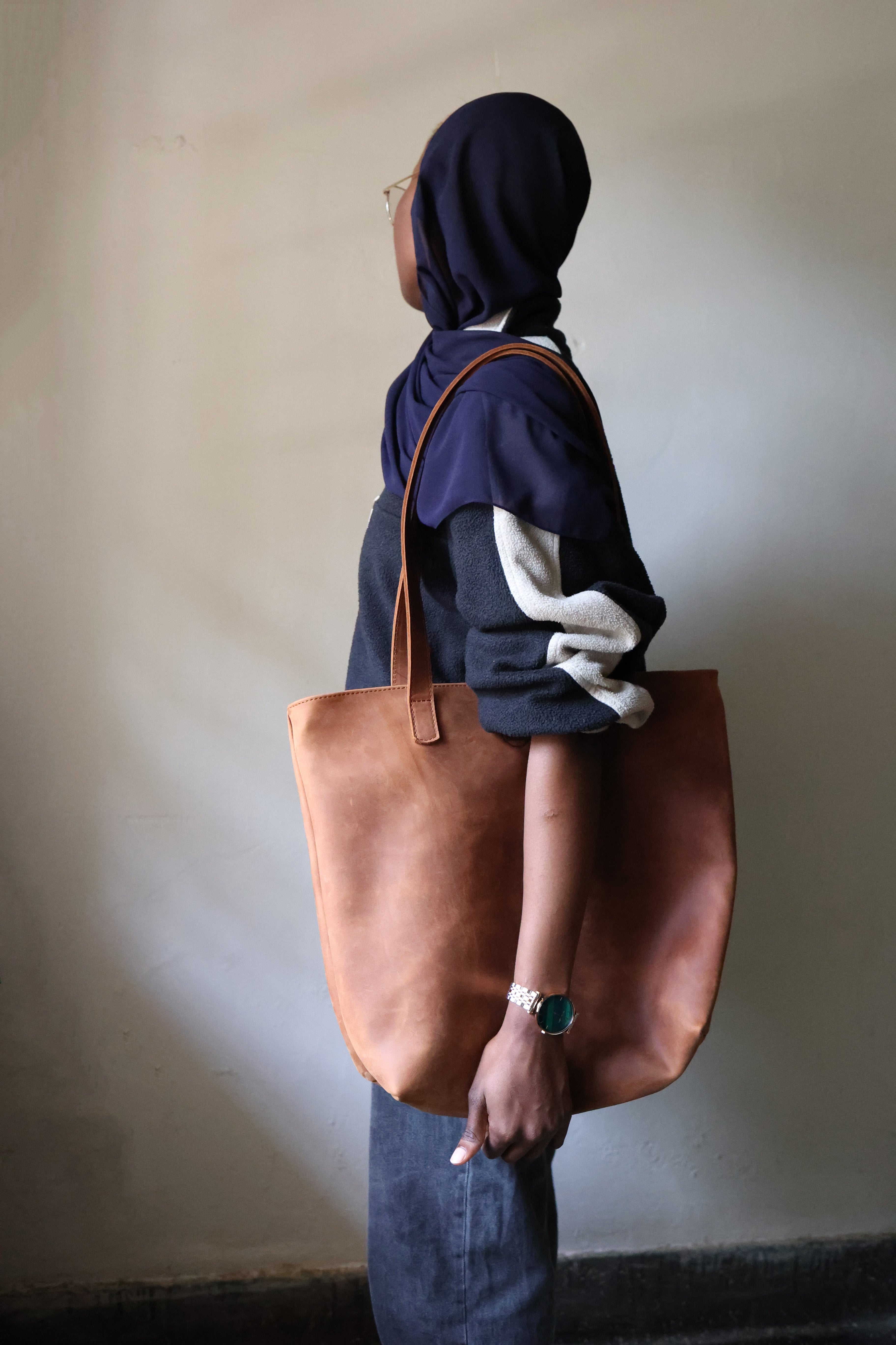 Kilele Leather Market Tote