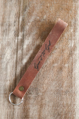 Christian Wristlet Engraved Leather