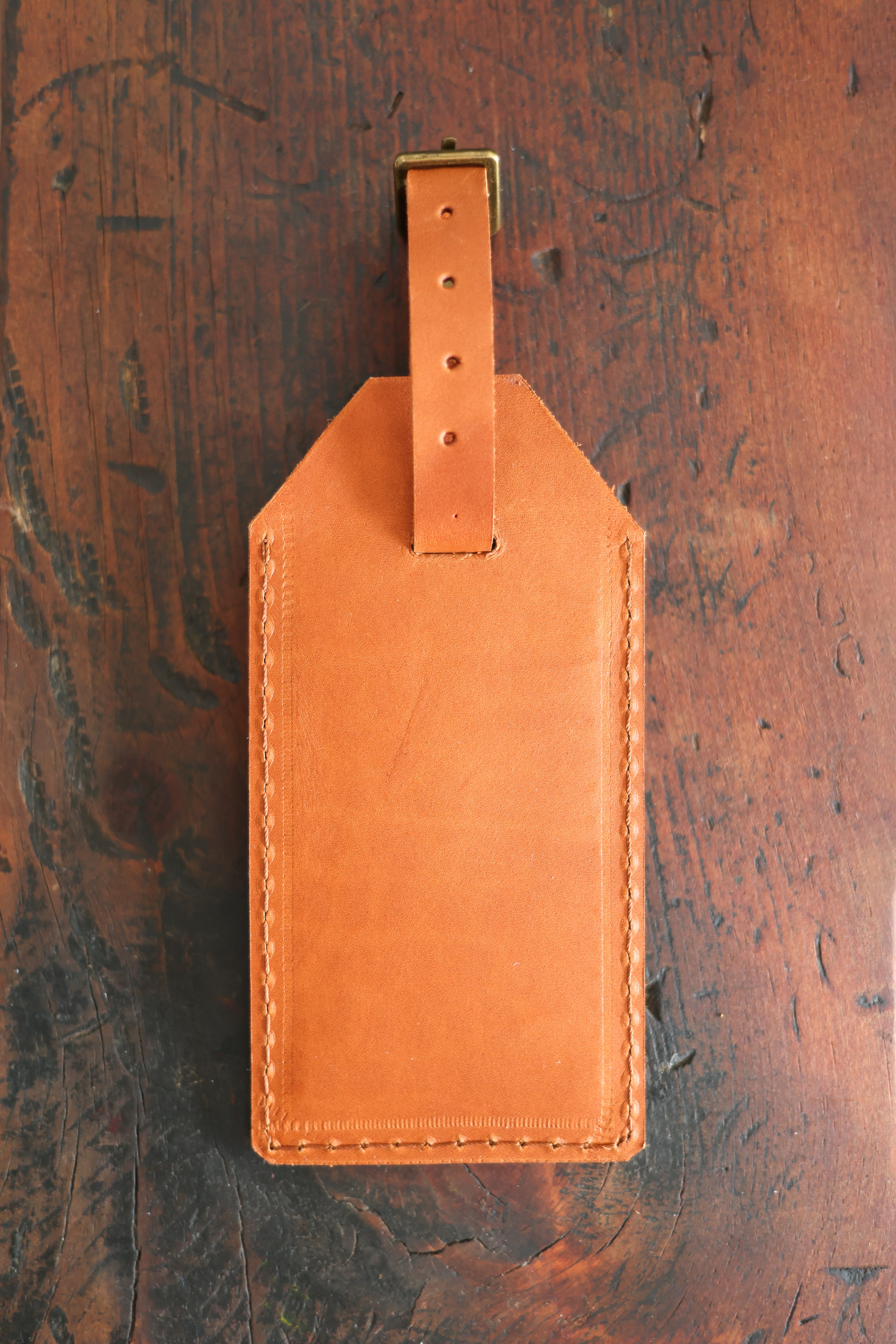 Custom Cognac Luggage Tags