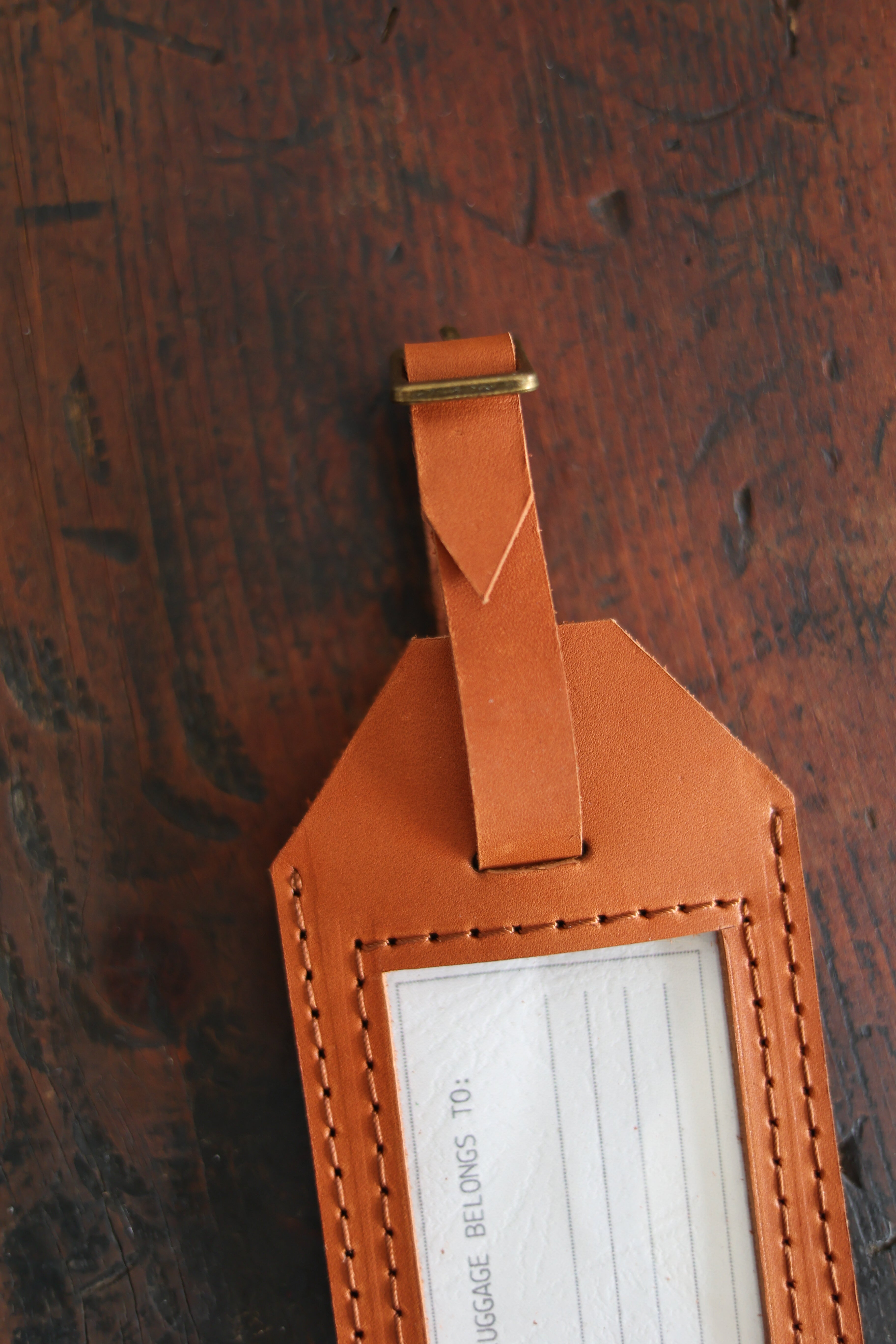 Custom Cognac Luggage Tags