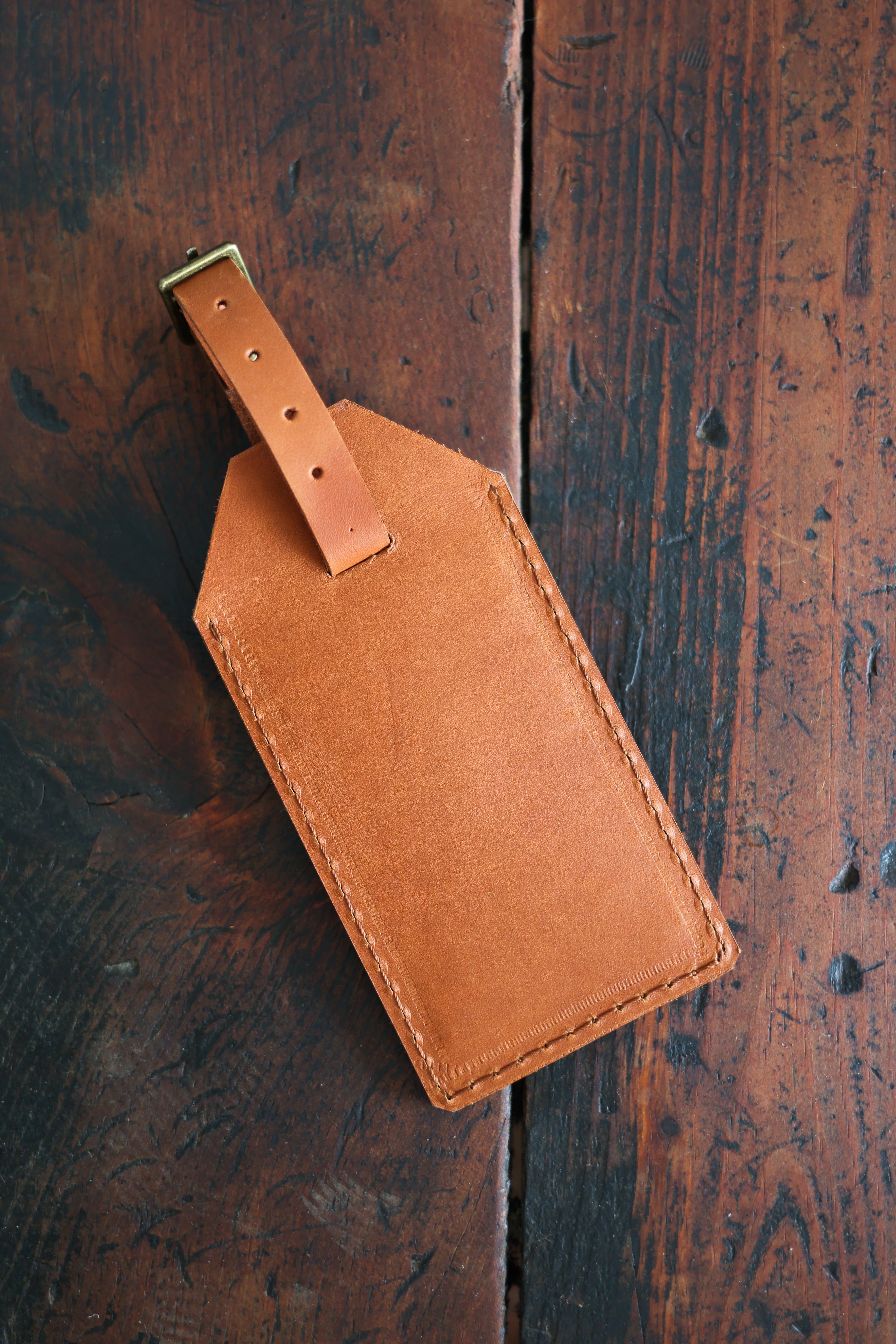 Custom Cognac Luggage Tags