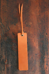 Custom Cognac Leather Bookmark