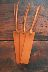 Custom Cognac Leather Bookmark