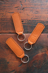 Custom Cognac Leather Keychain
