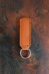 Custom Cognac Leather Keychain