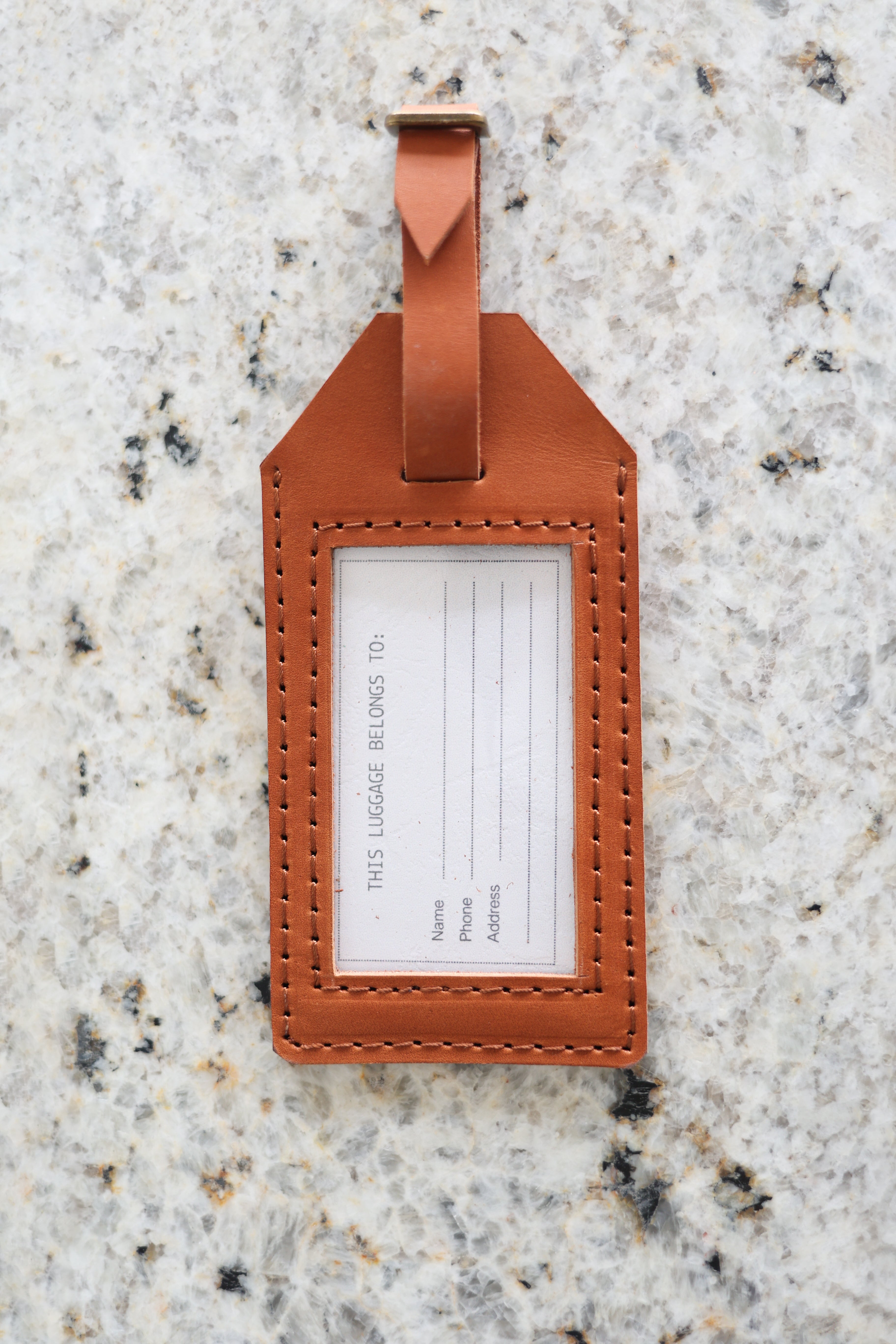 Custom Cognac Luggage Tags