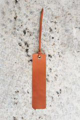 Custom Cognac Leather Bookmark