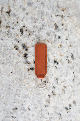 Custom Cognac Leather Keychain