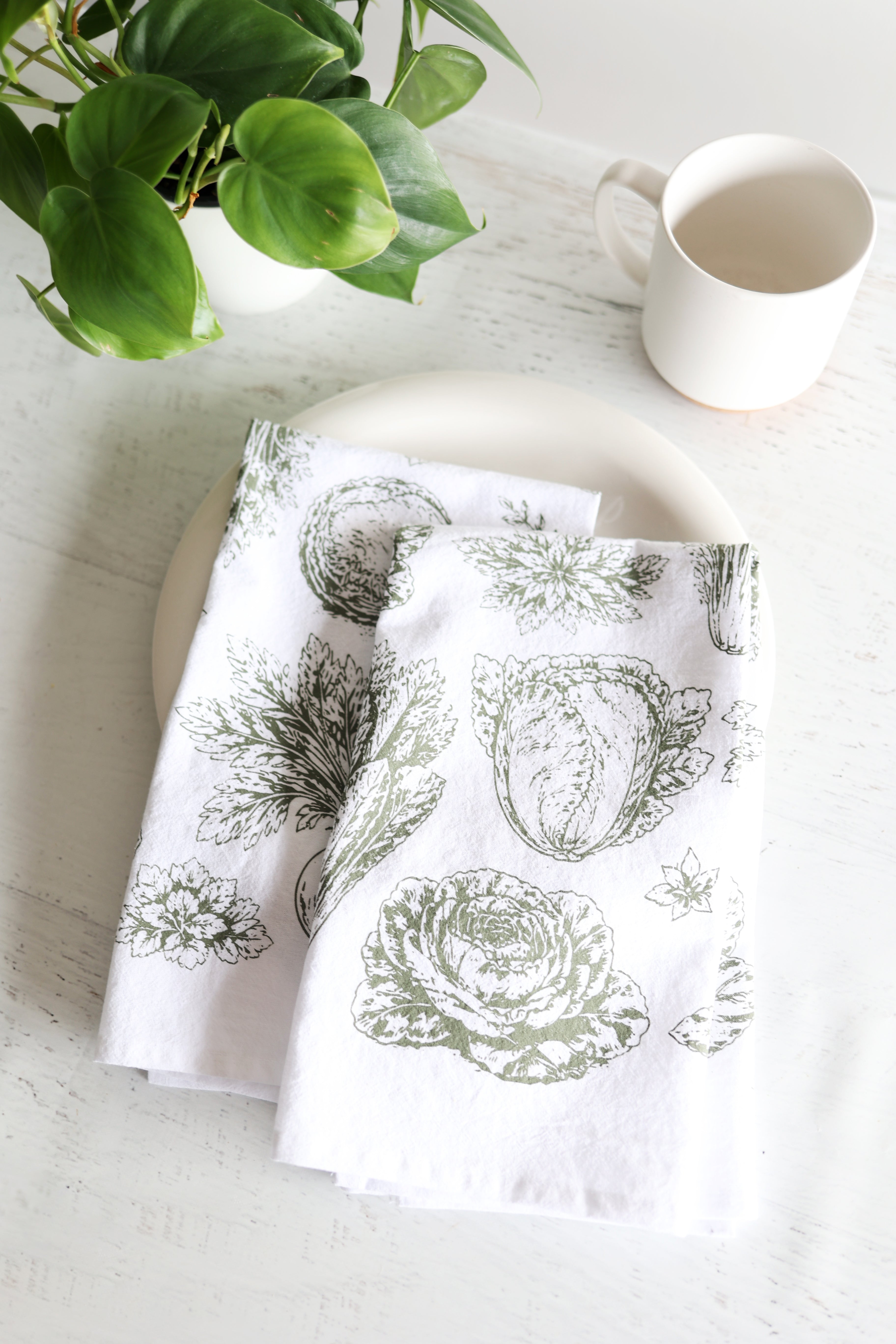 Garden Greens Cabbage Tea Towel