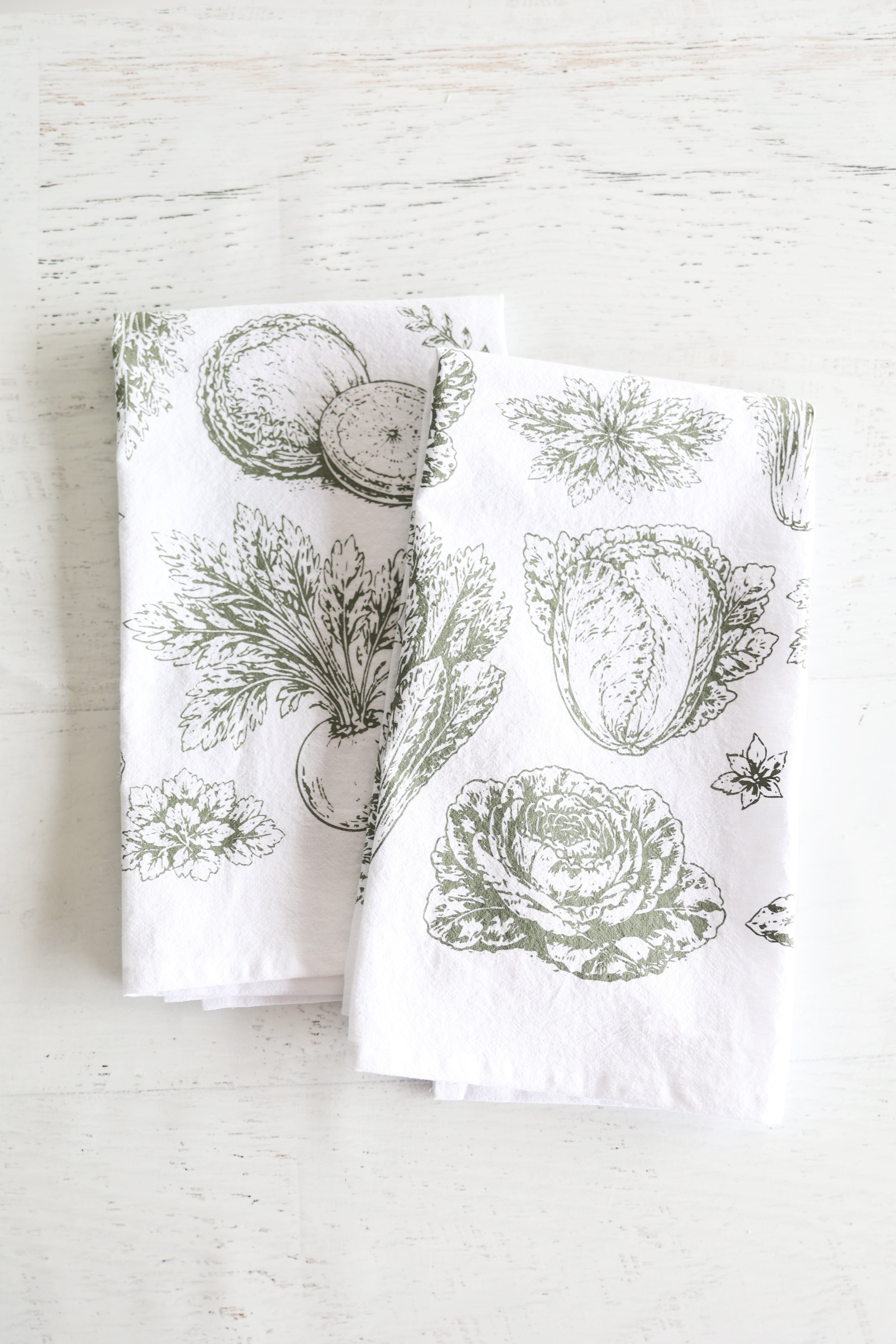 Garden Greens Cabbage Tea Towel