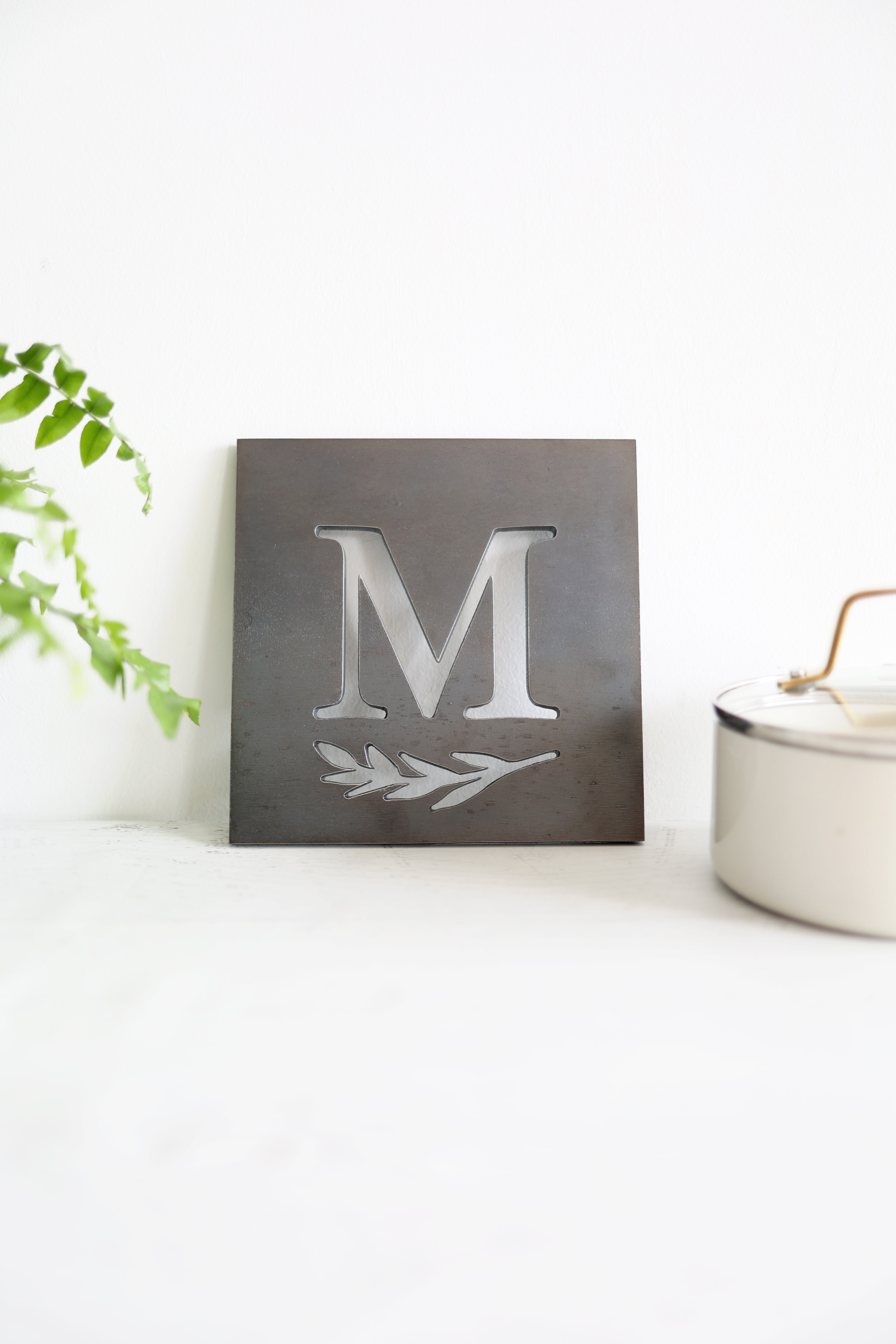 Personalized Kitchen Trivet Hot Plate Monogram Pot Holder Square