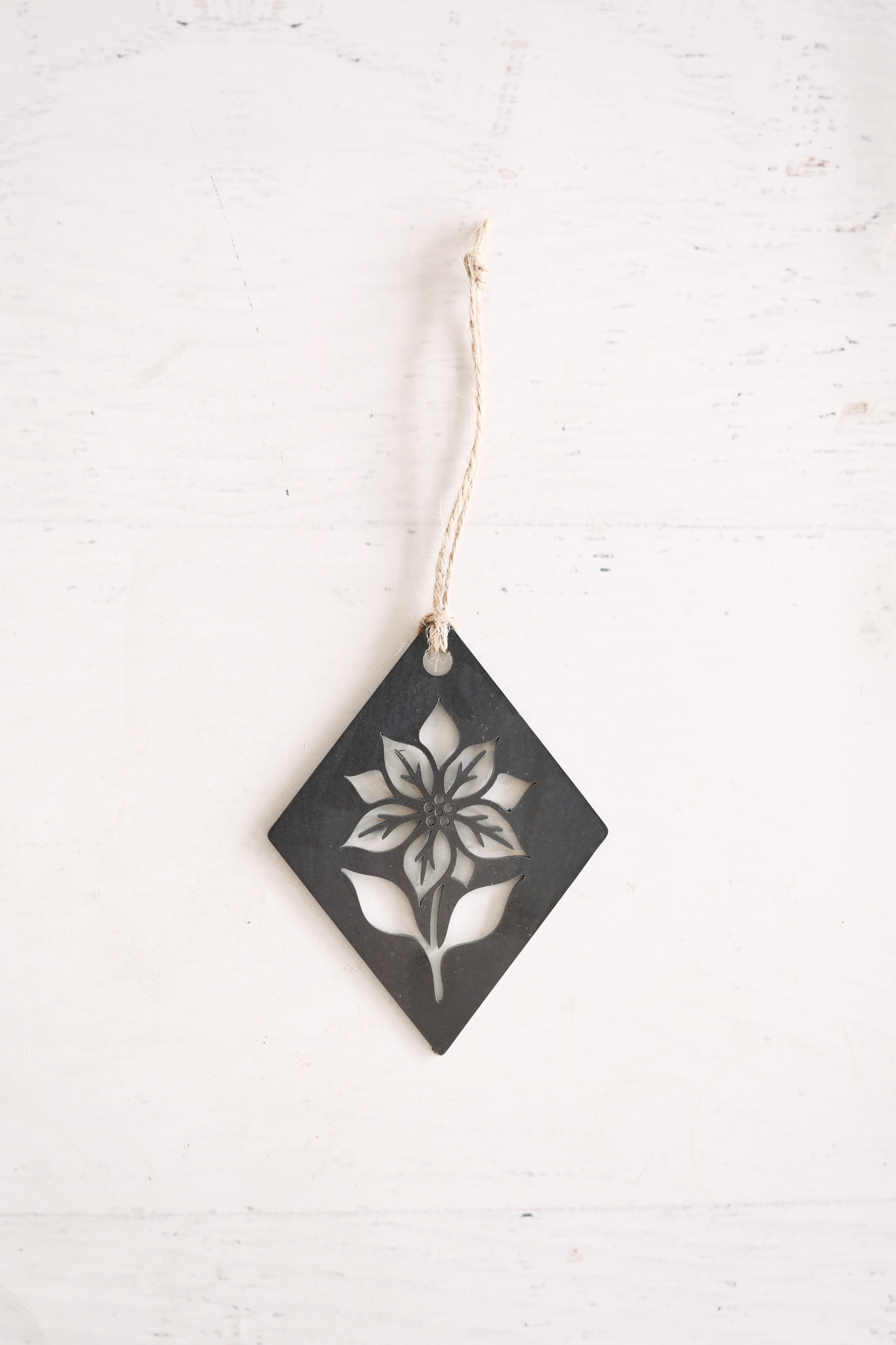 Poinsettia Diamond Christmas Tree Ornament