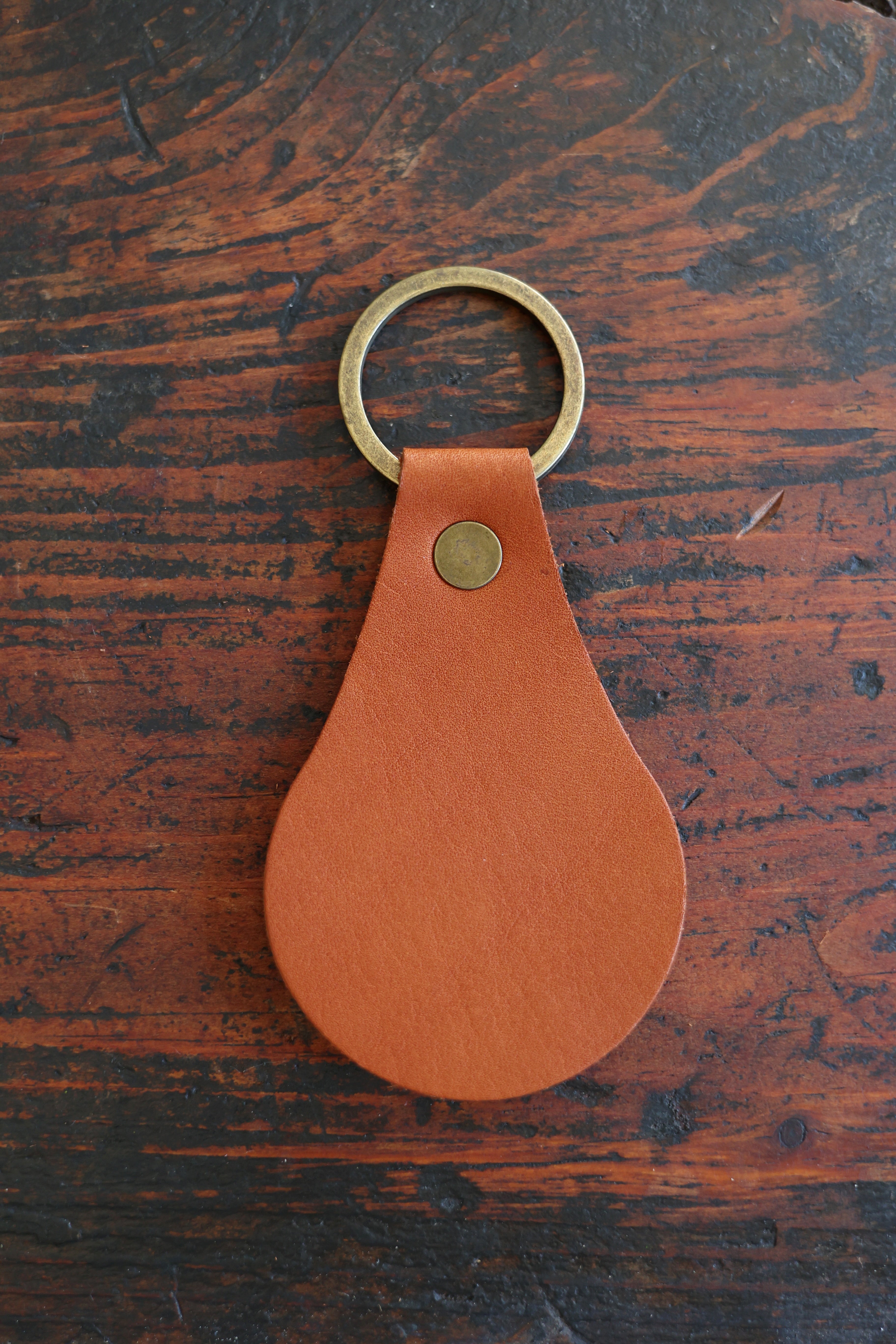 Custom Teardrop Leather Keychain