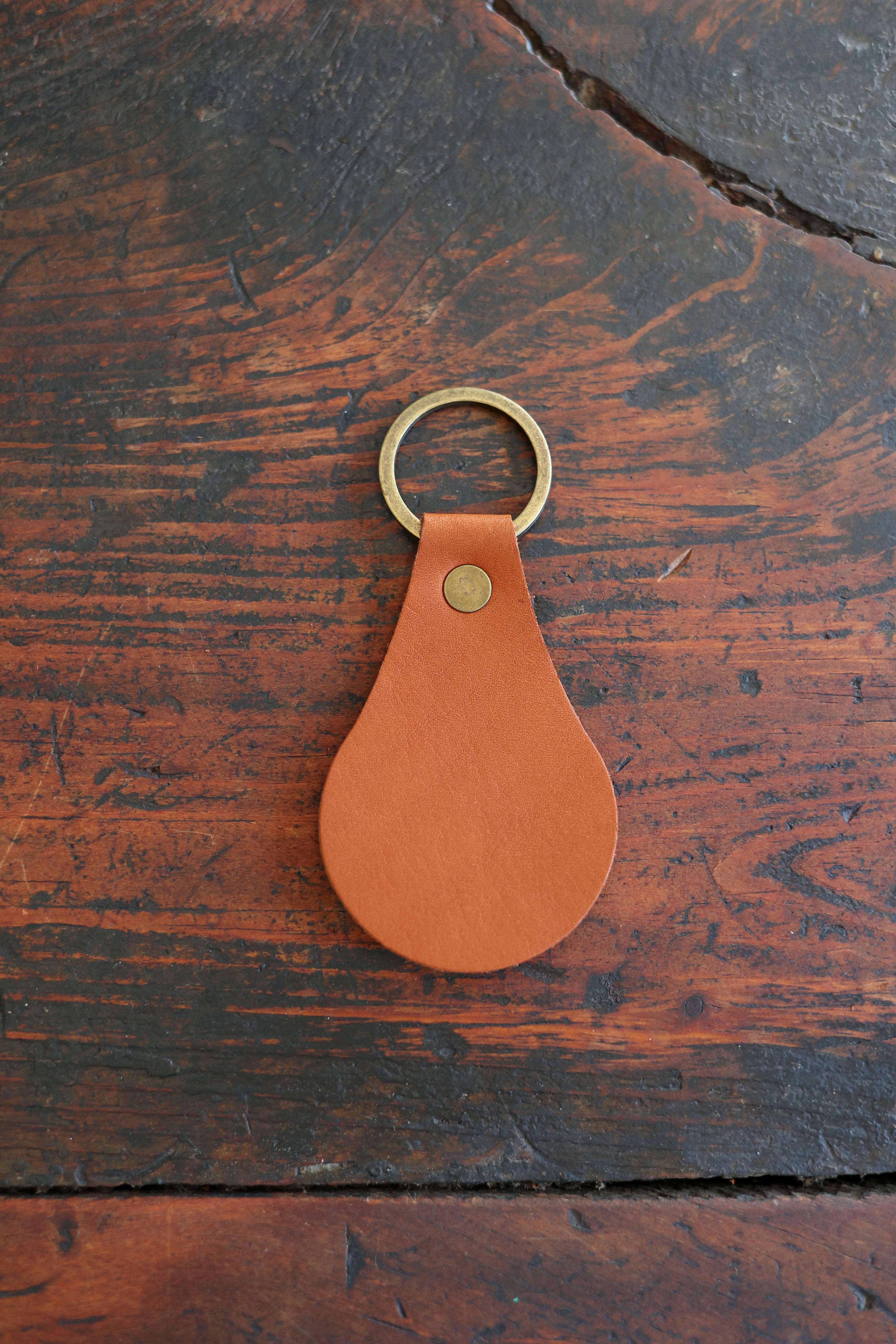 Teardrop Leather Keychain