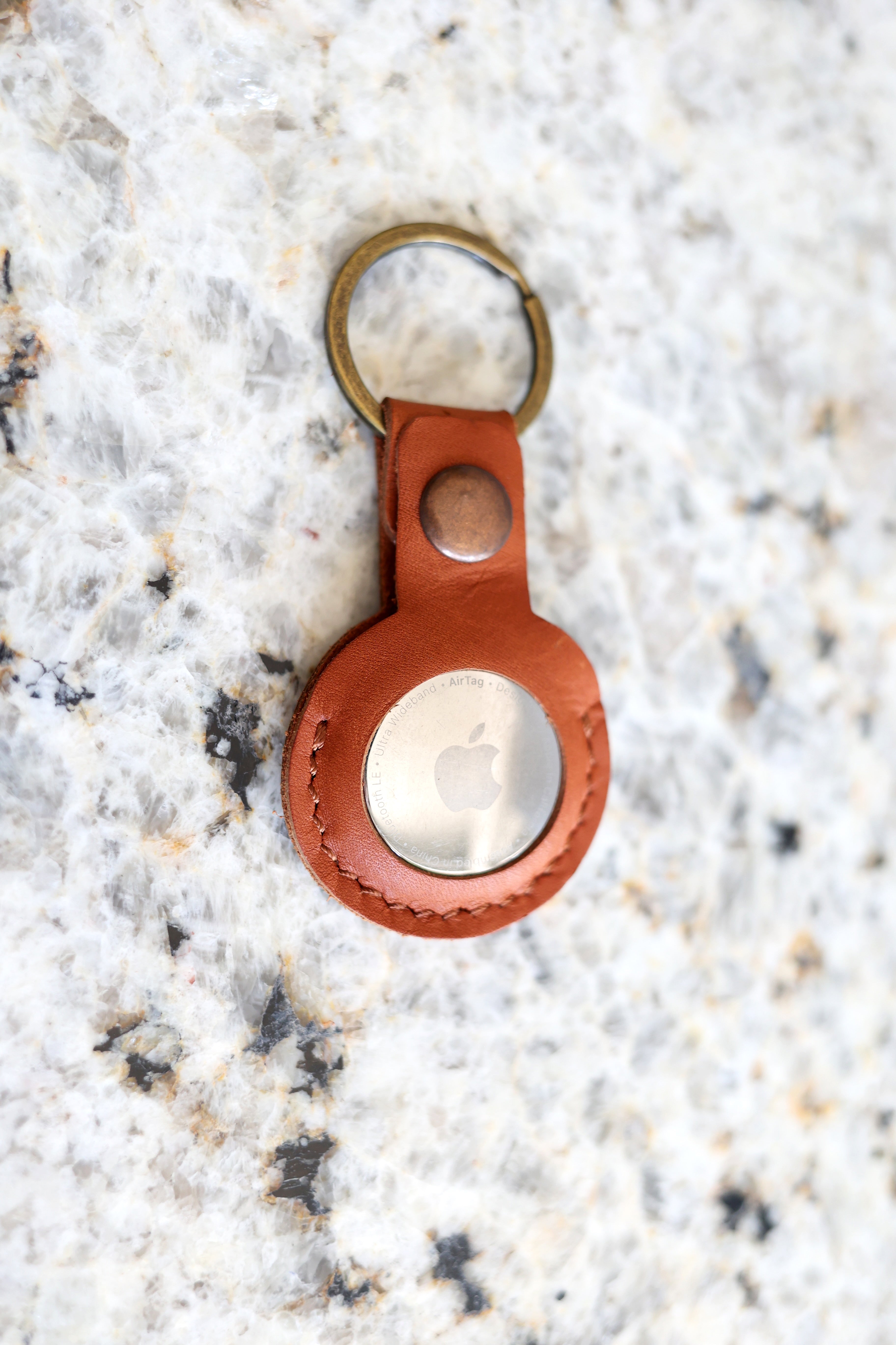 Air Tag Leather Keychain