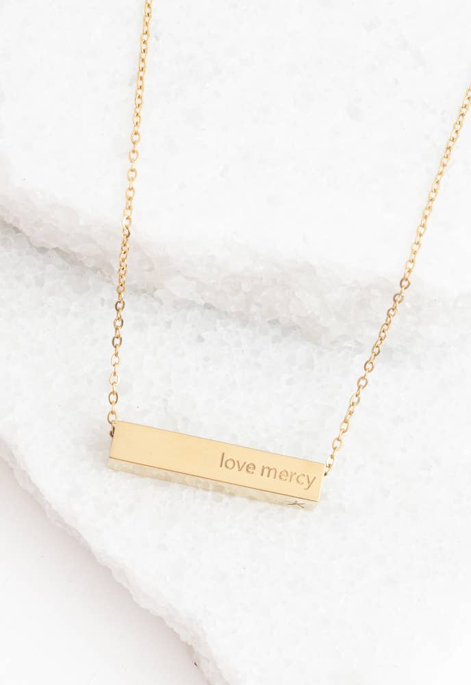 Walk Humbly Bar Necklace