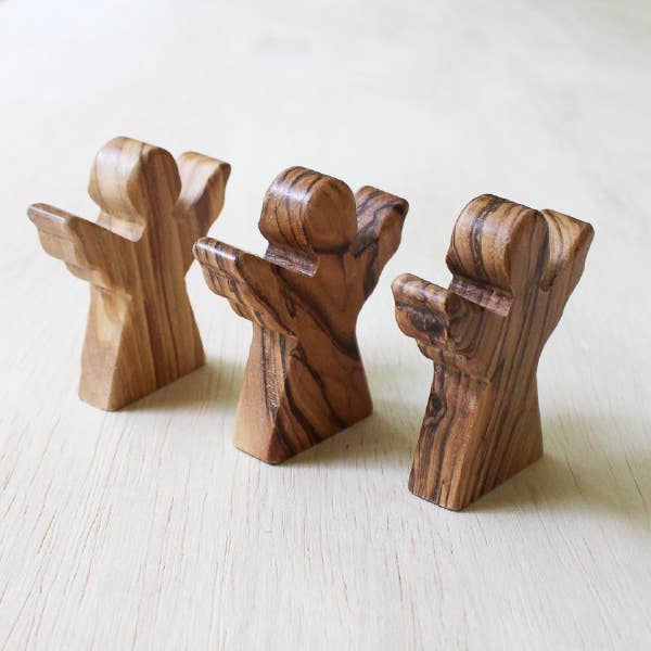 Standing Angels - Olive Wood