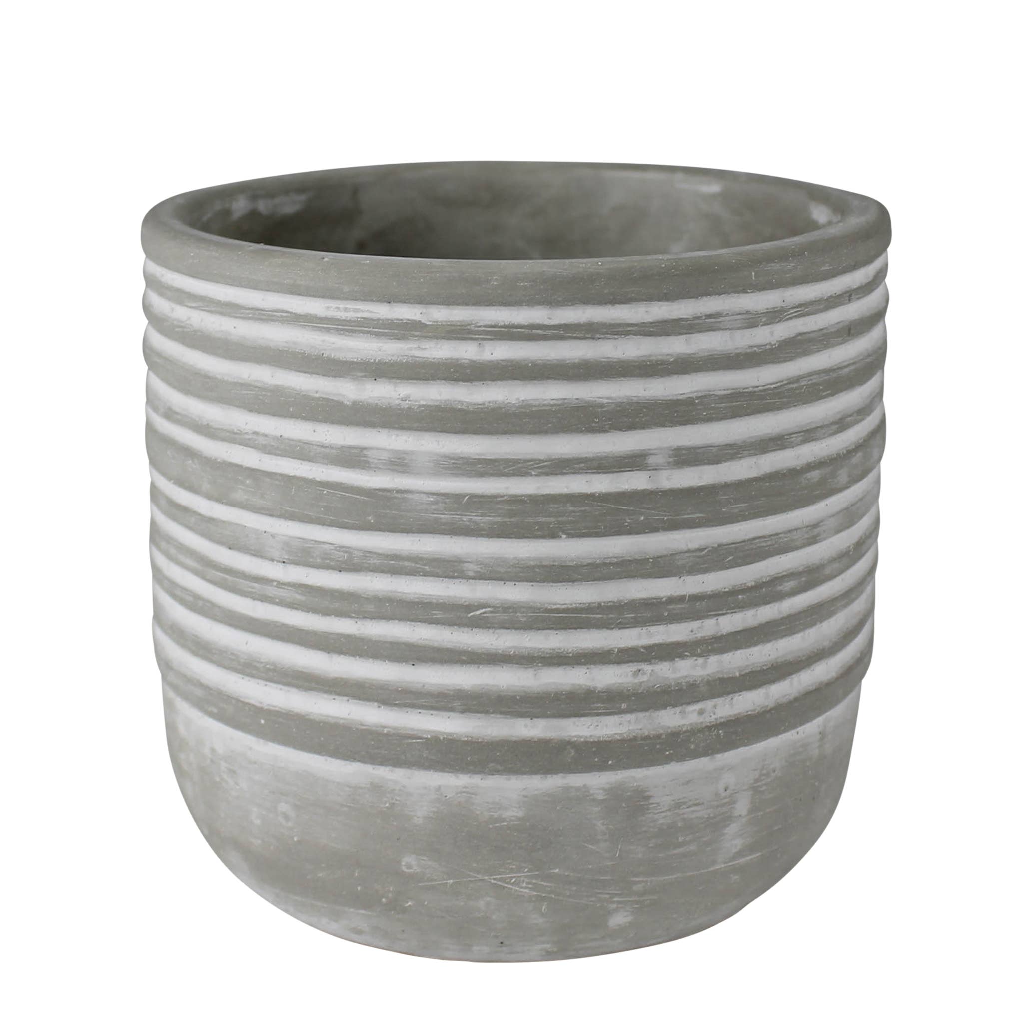 Striped Cement Pot
