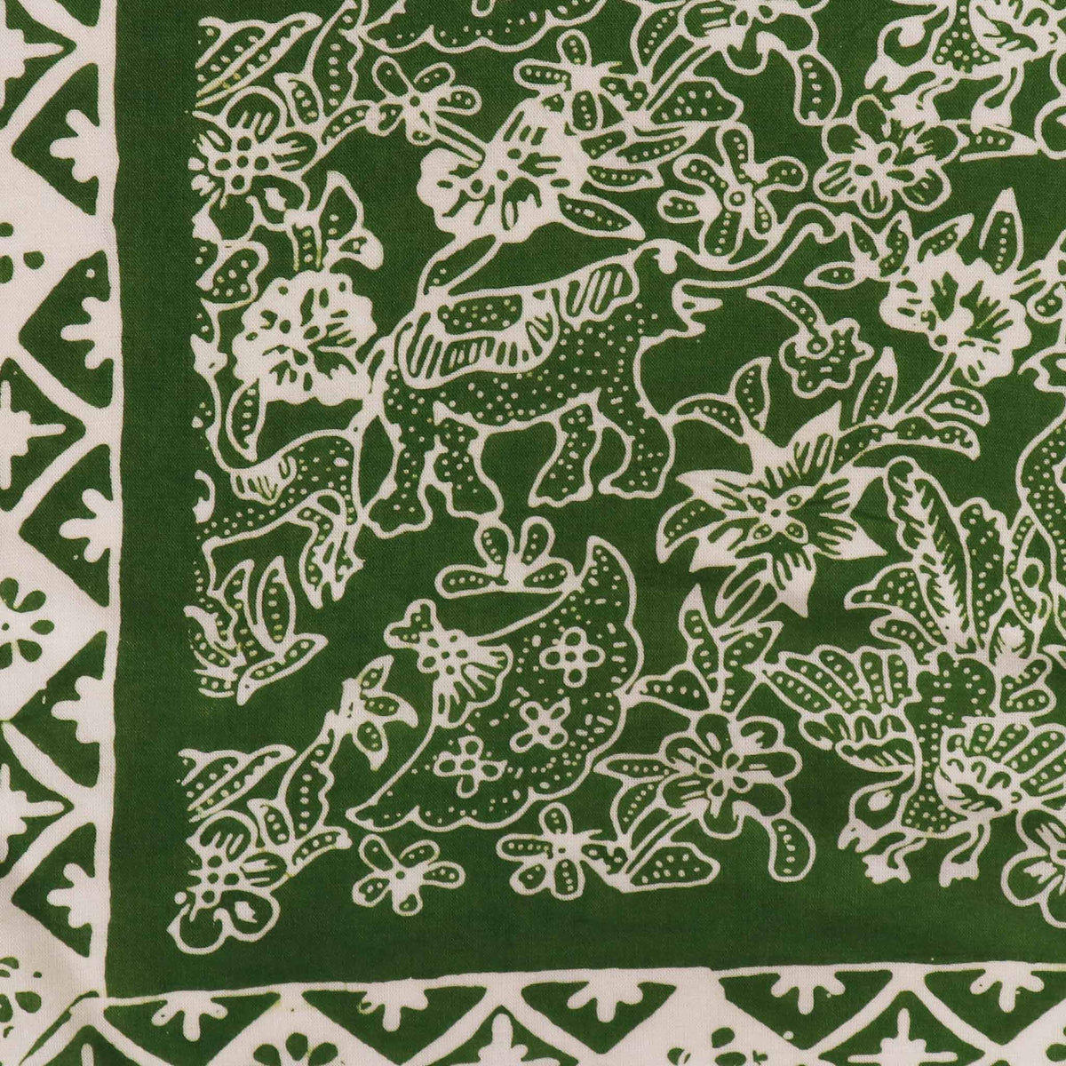 Hand Dyed Batik Bandana, 100% Soft Cotton, Green Serenity
