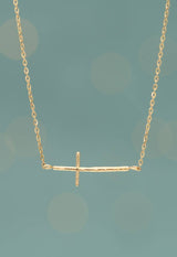 Gold Radiant Cross Necklace