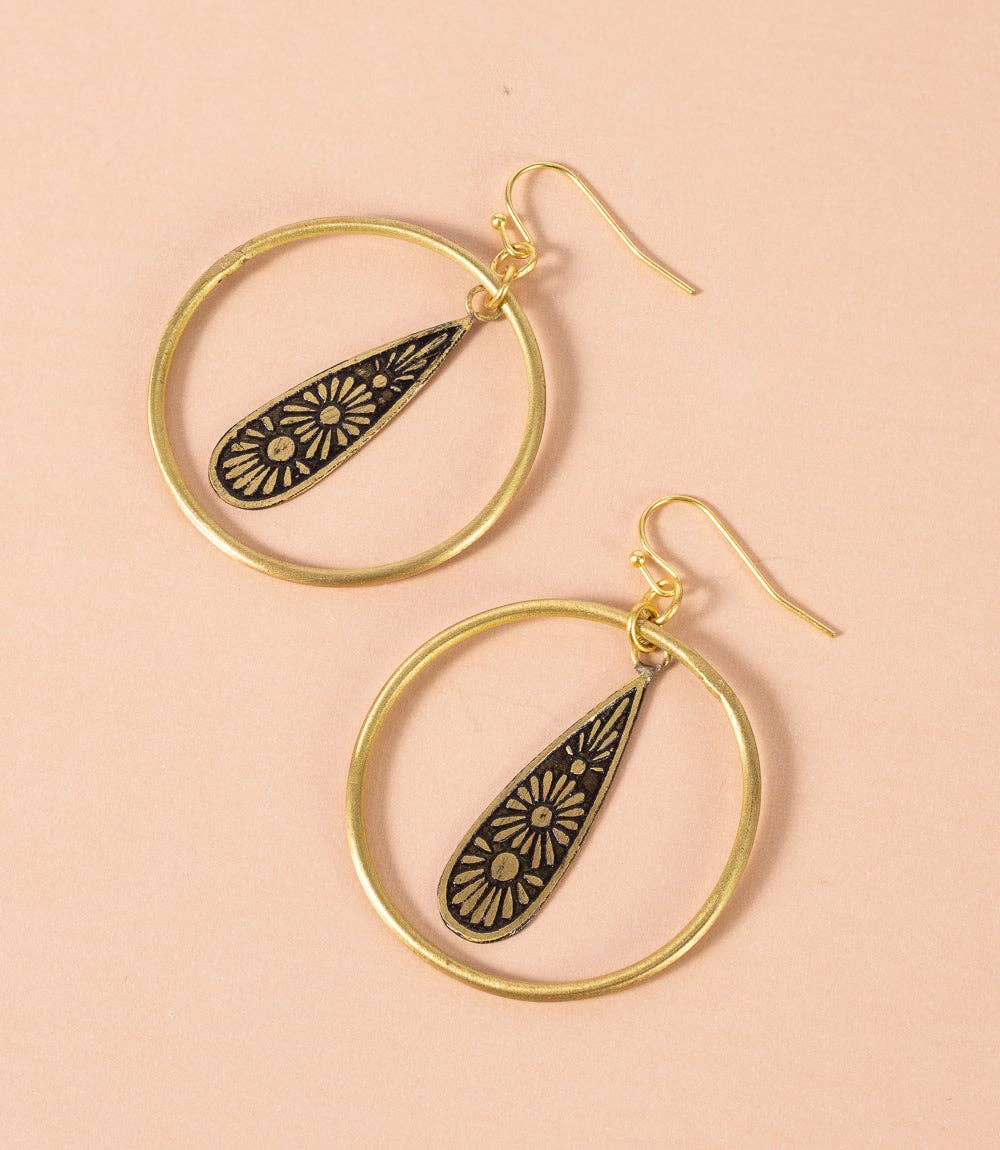Nisha Teardrop Hoop Earrings