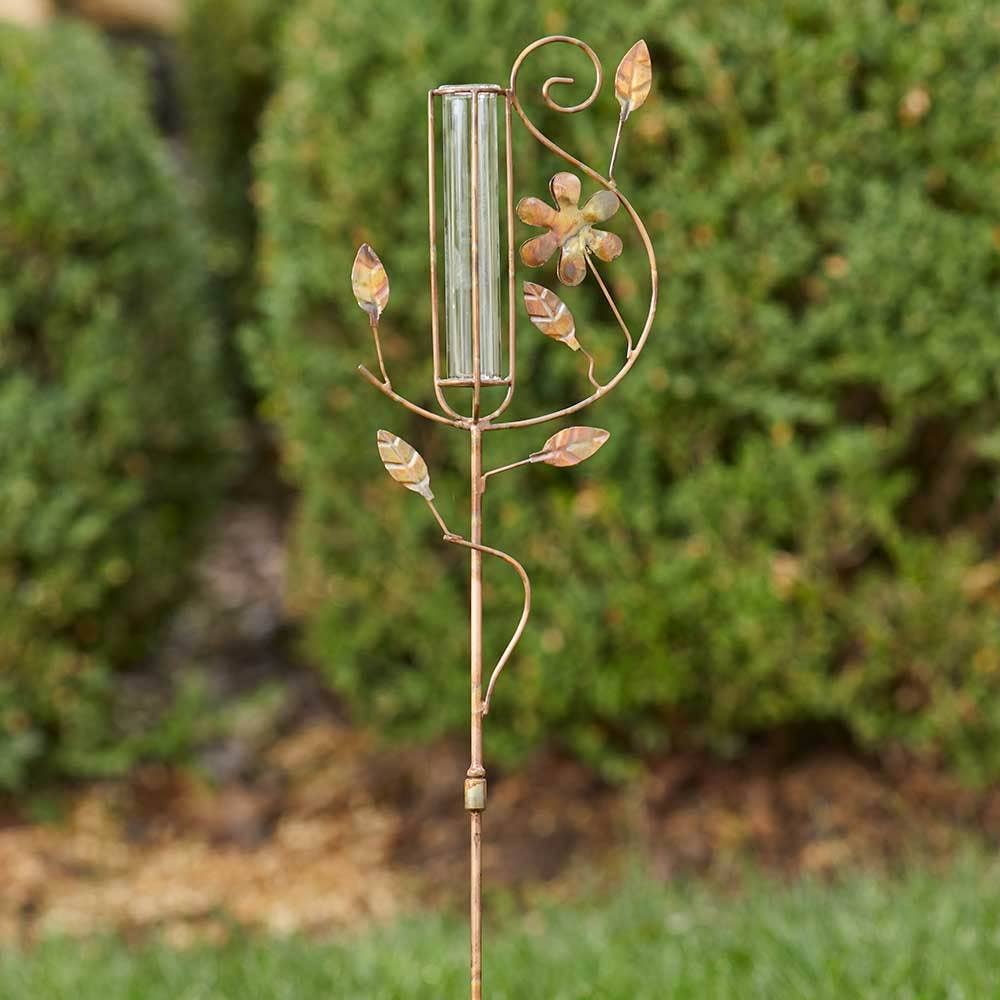 Flower Rain Gauge Stake