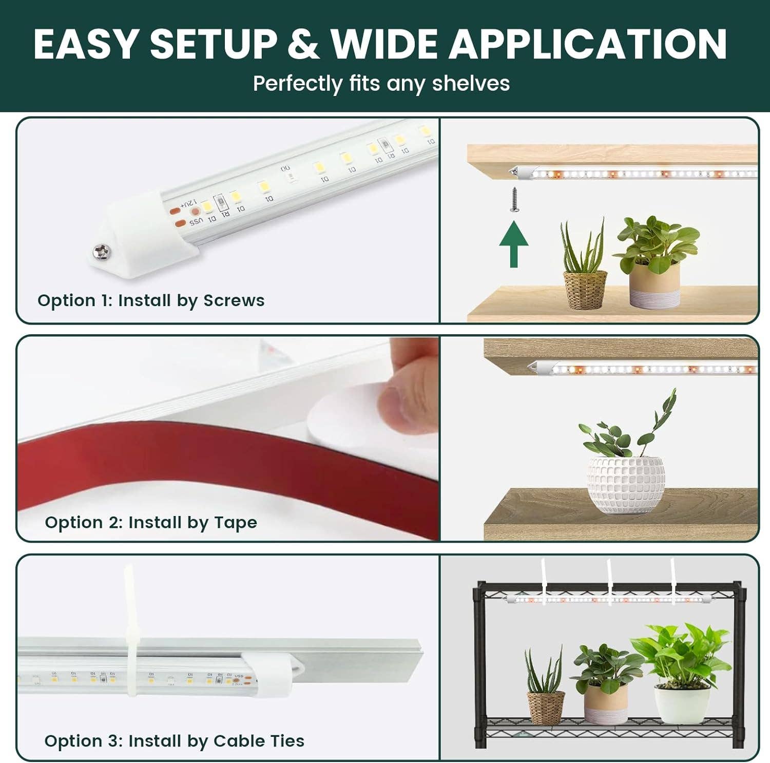 EASY GROW LIGHT, 3000K LED for Flowers and Fruits,4pcs