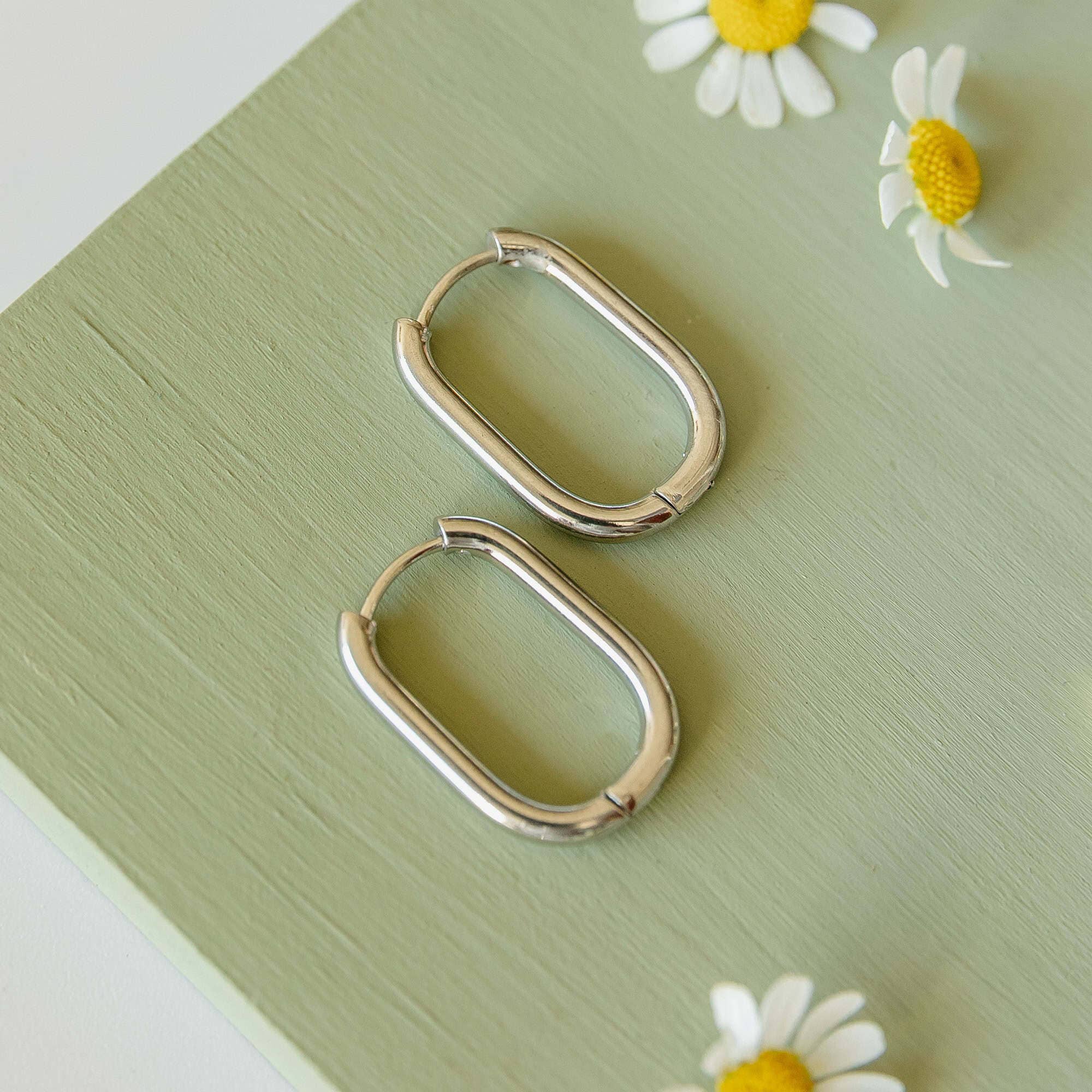 Rectangle Everyday Hoop Earrings