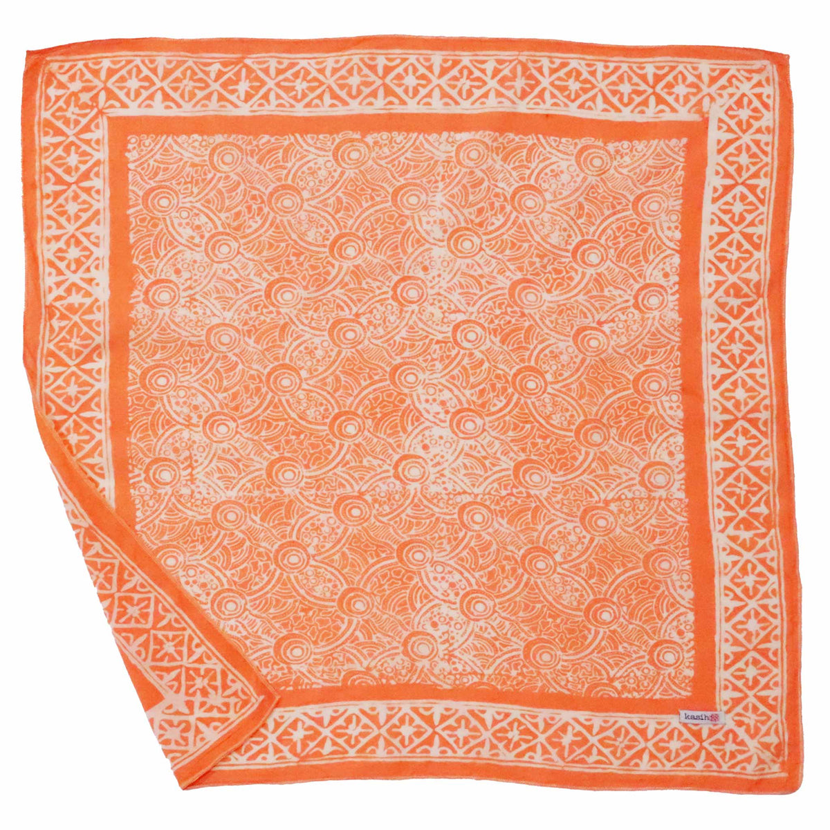 Batik Bandana - Soft Lightweight Cotton, Golden Iris, Peach