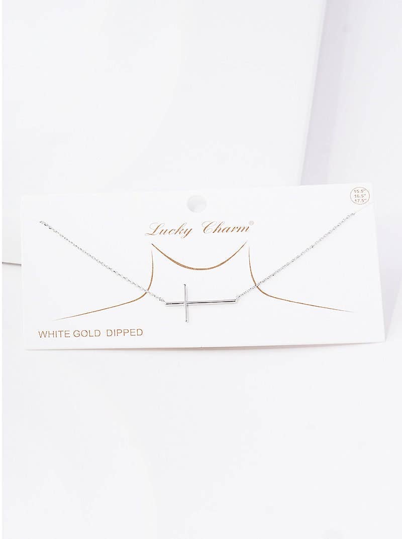 Sideway Christian Cross Necklace