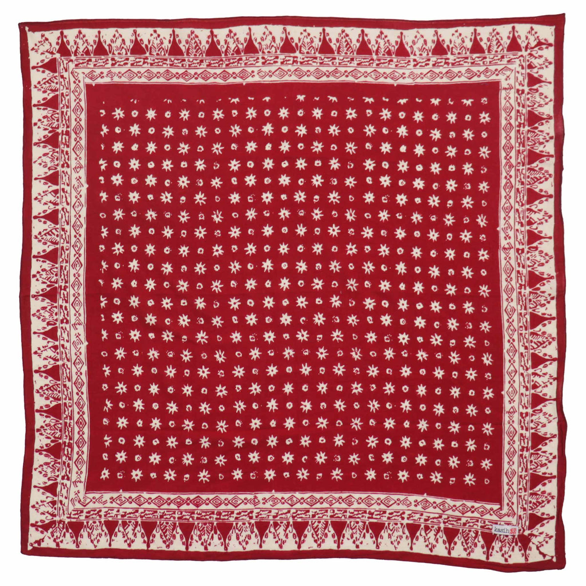 Hand Dyed Batik Bandana, 100% Soft Cotton, Celebrations, Red