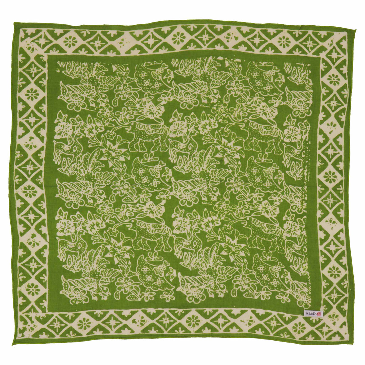 Hand Dyed Batik Bandana, 100% Soft Cotton, Green Serenity