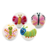 Bugs: Eco Wool Dryer Balls Fair Trade: Yellow/Pink Butterfly