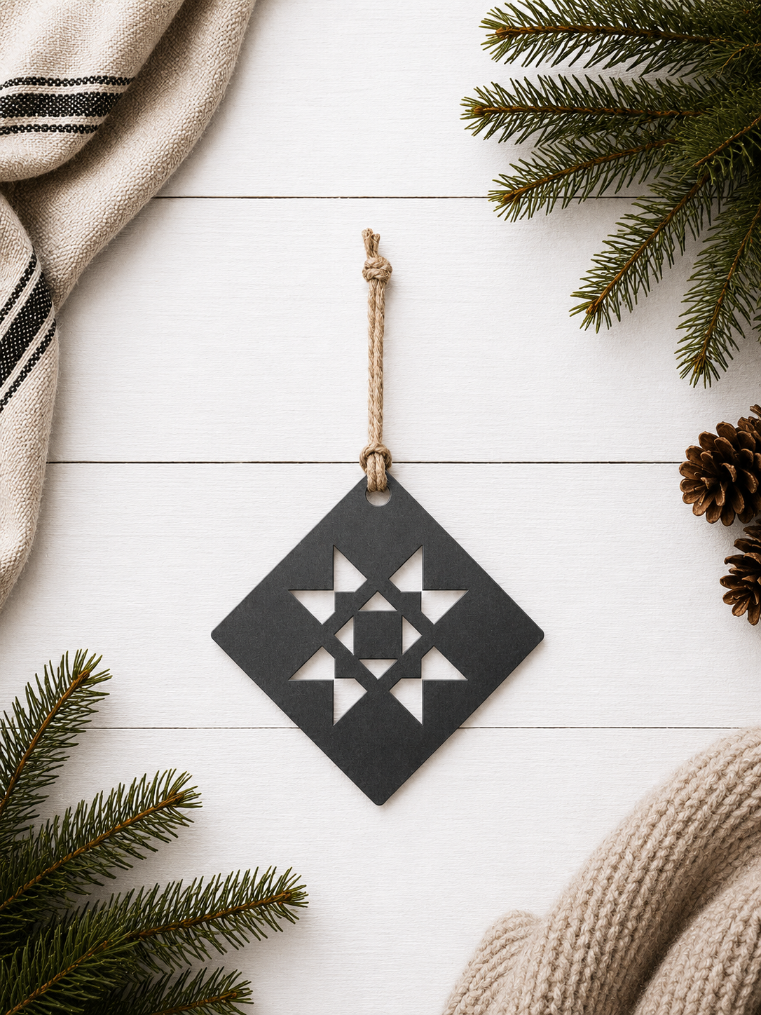 Quilt Square Christmas Tree Ornament