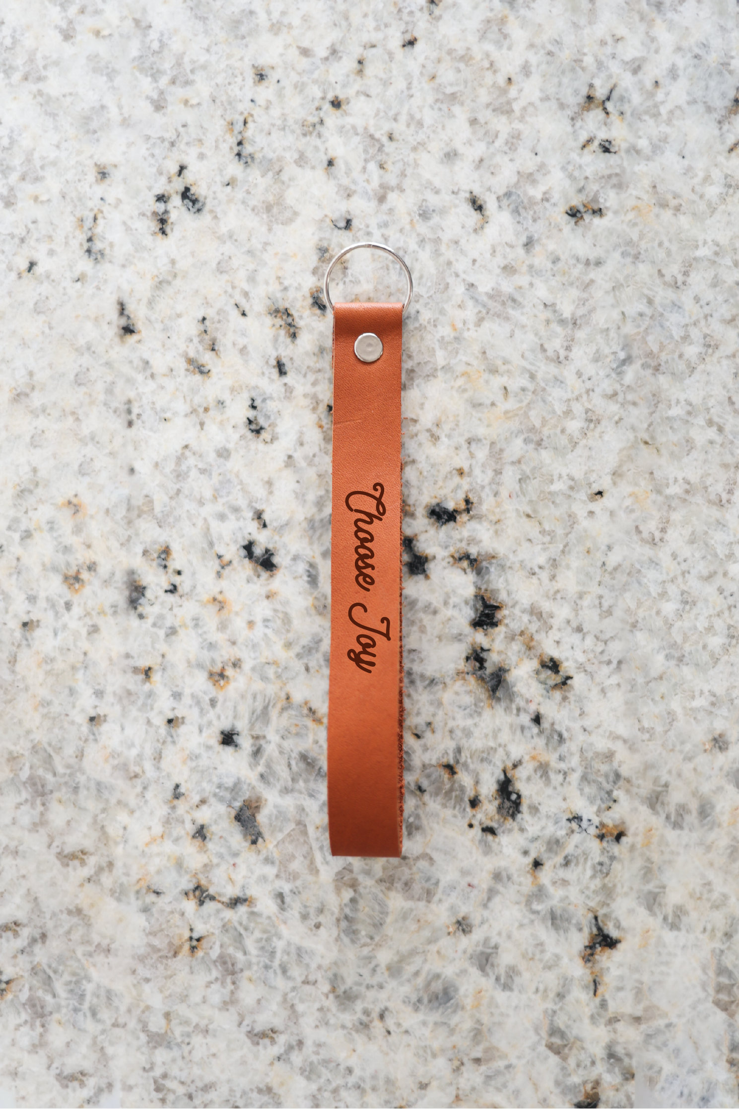 Choose Joy Wristlet Engraved Leather