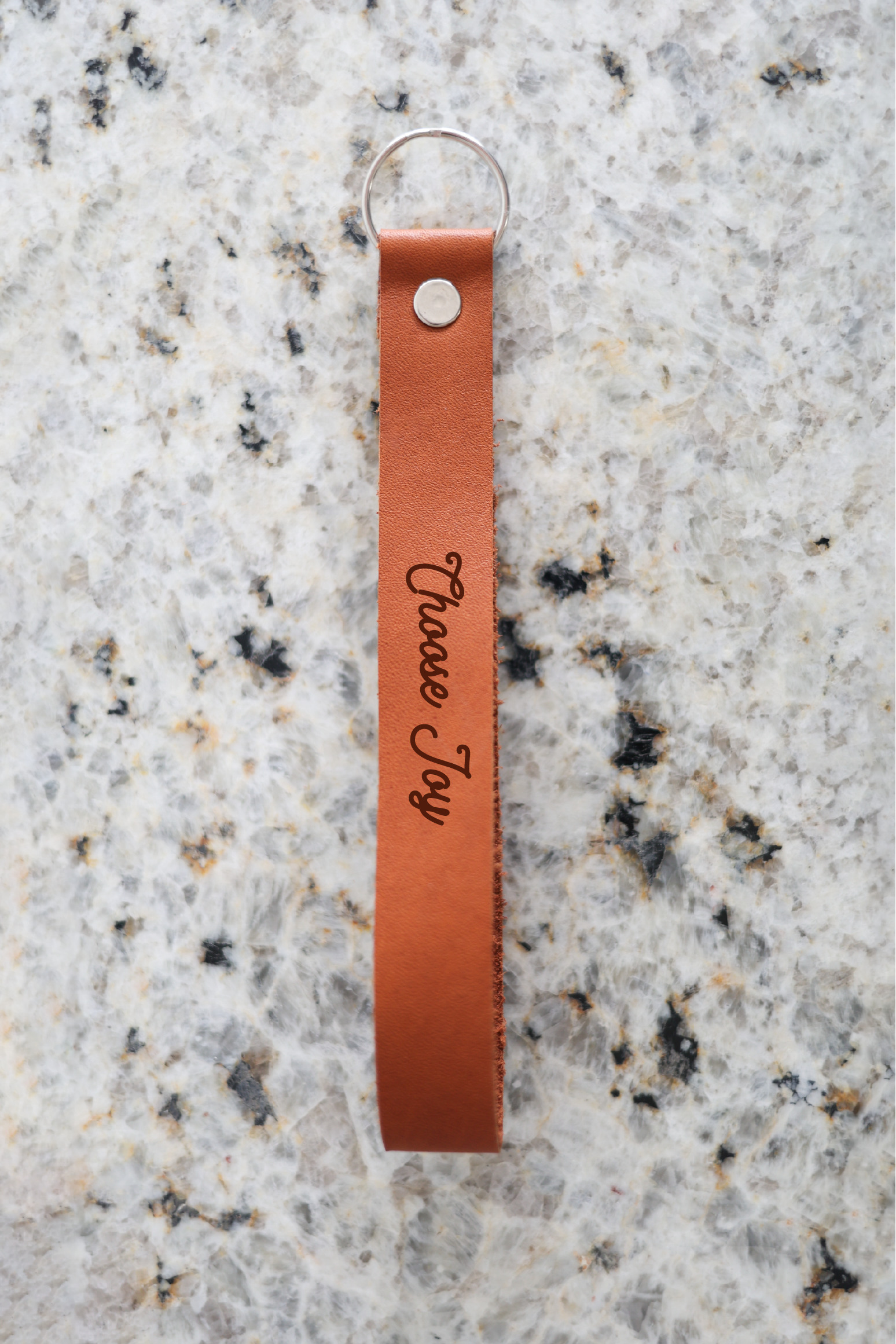 Choose Joy Wristlet Engraved Leather