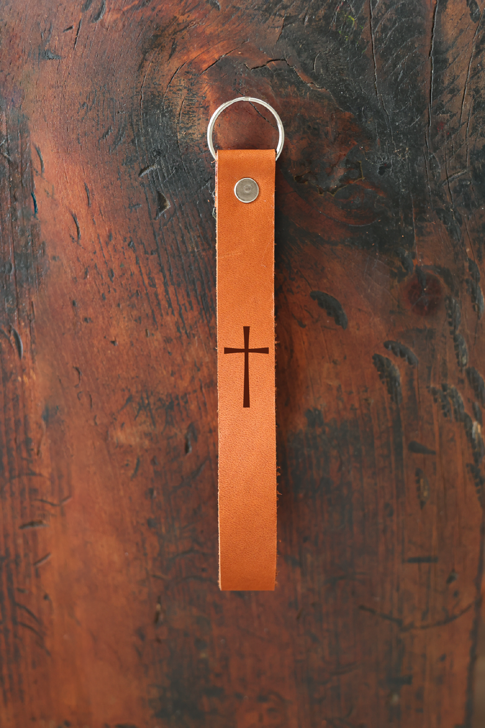 Cross Wristlet Engraved Leather