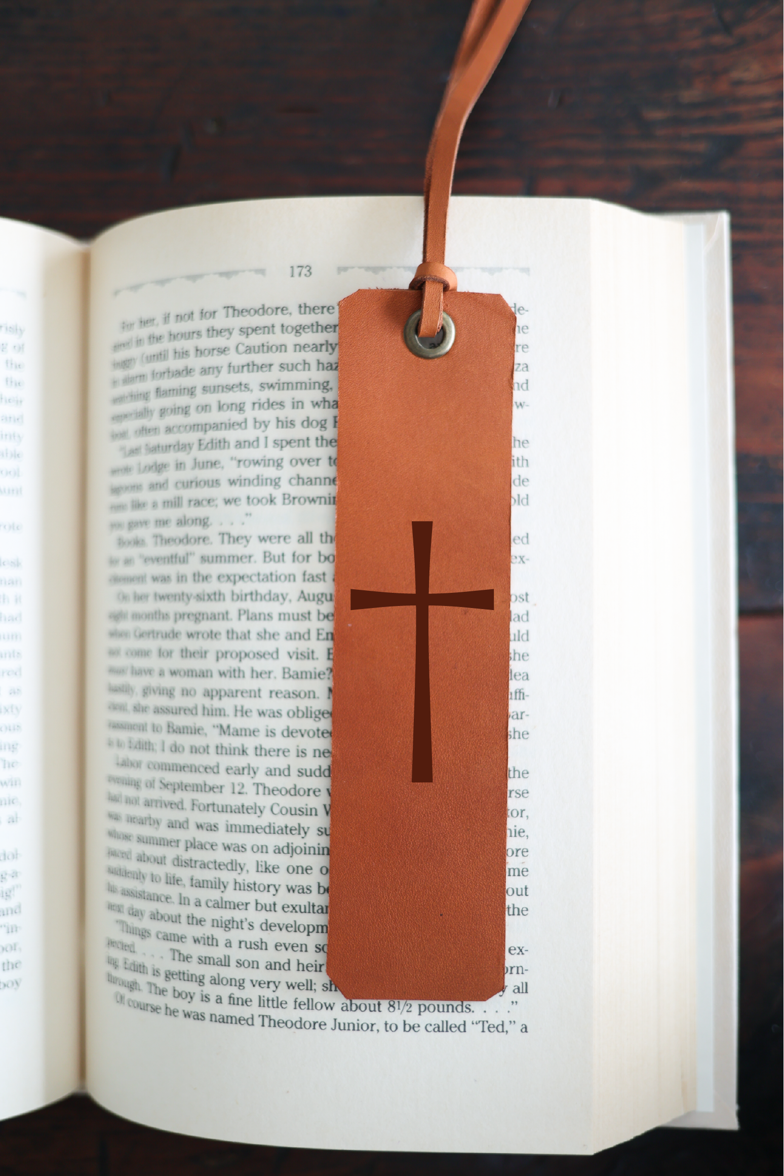 Cross Leather Bookmark