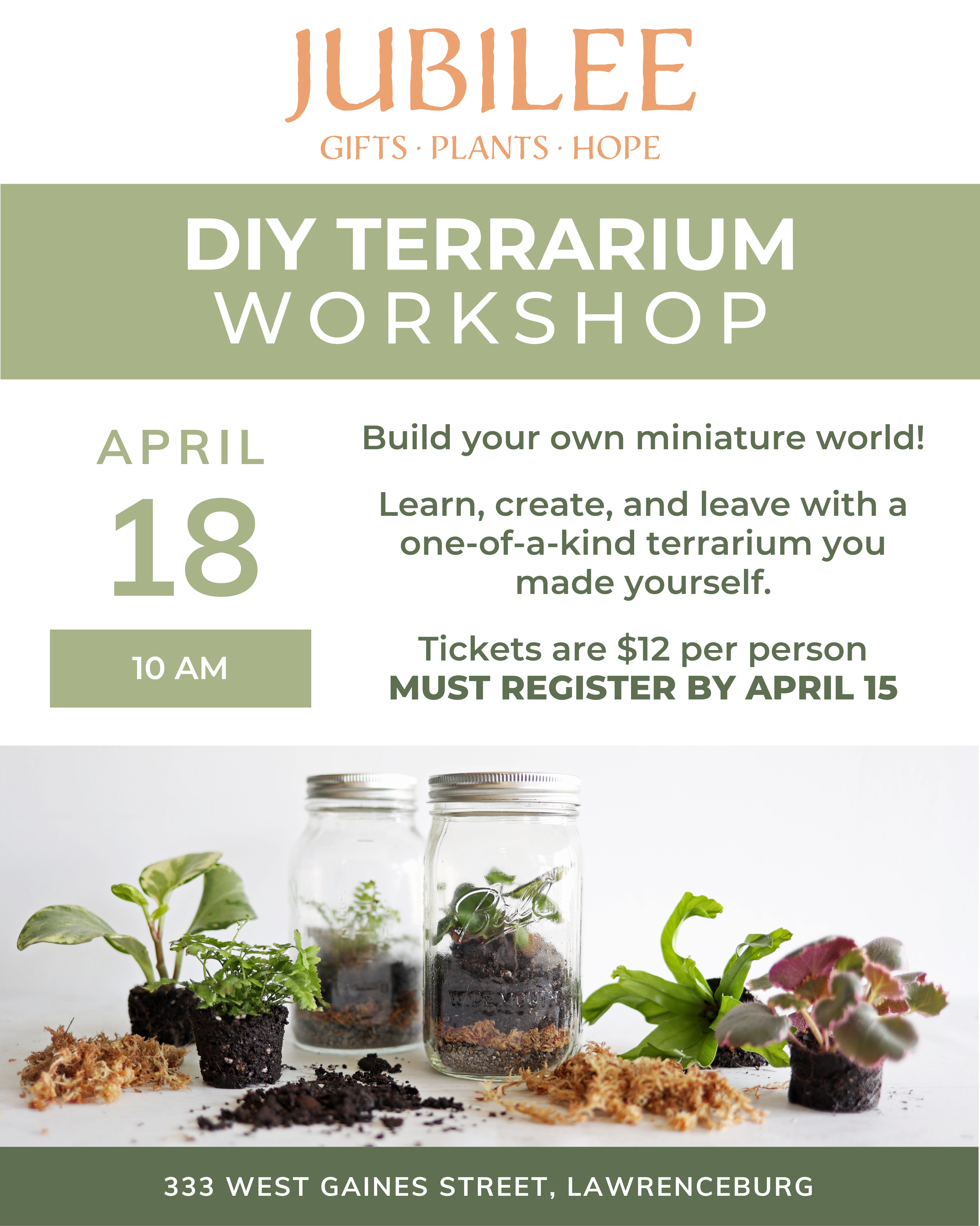 DIY Terrarium Workshop | April 18th @ 10AM