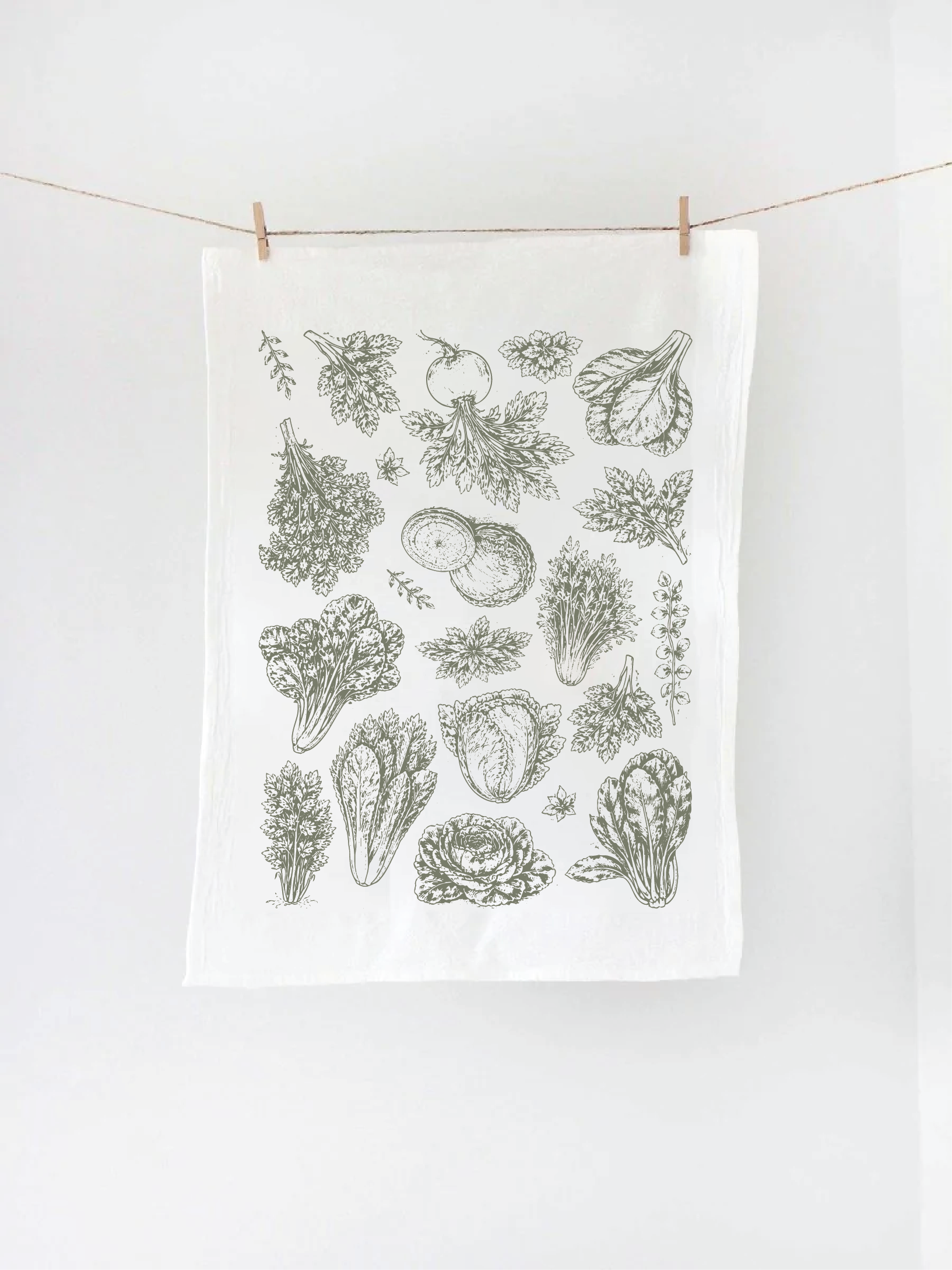 Garden Greens Cabbage Tea Towel
