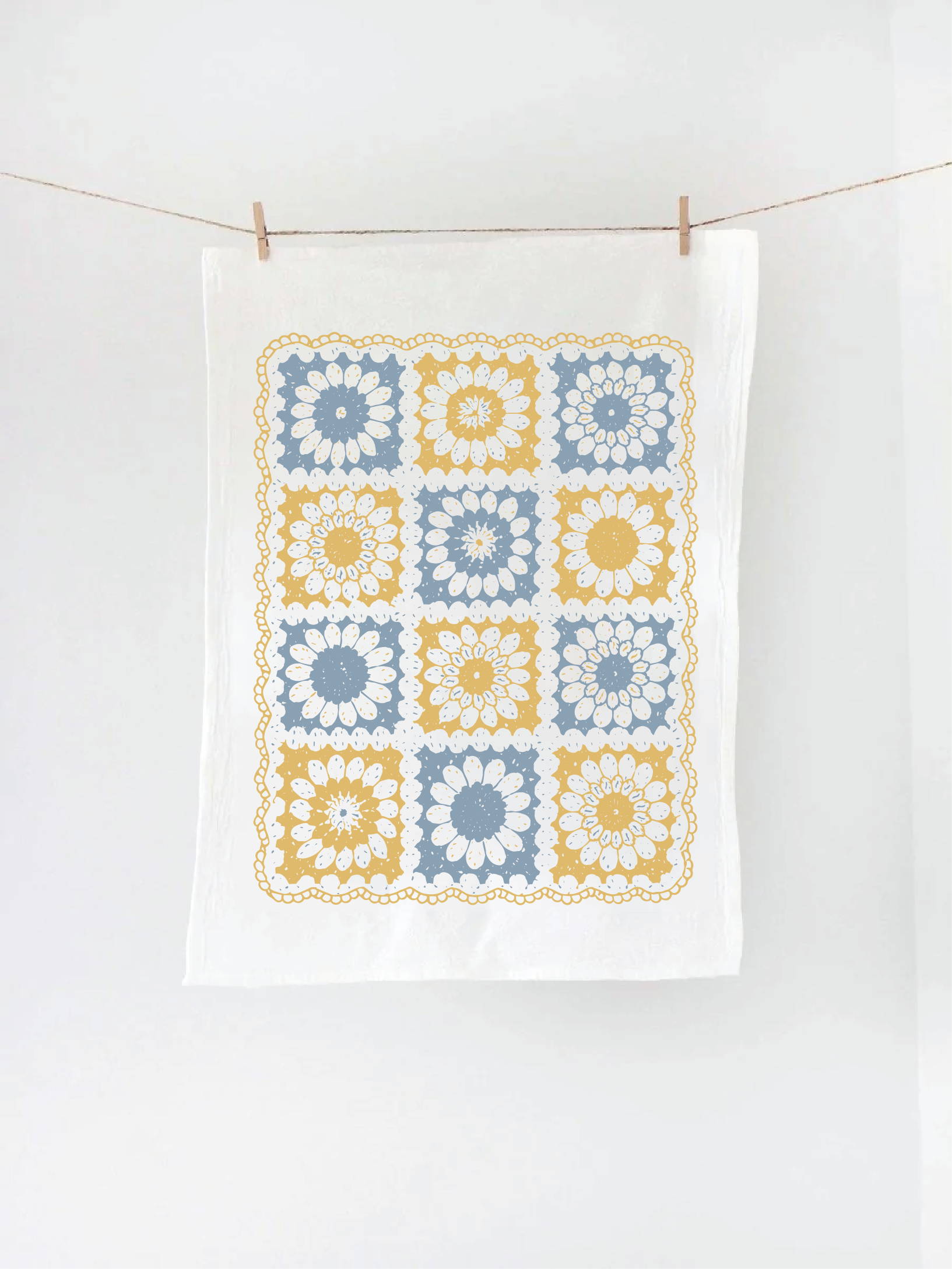 Crochet Granny Square Tea Towel