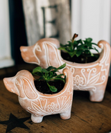 Terracotta Dog Planter