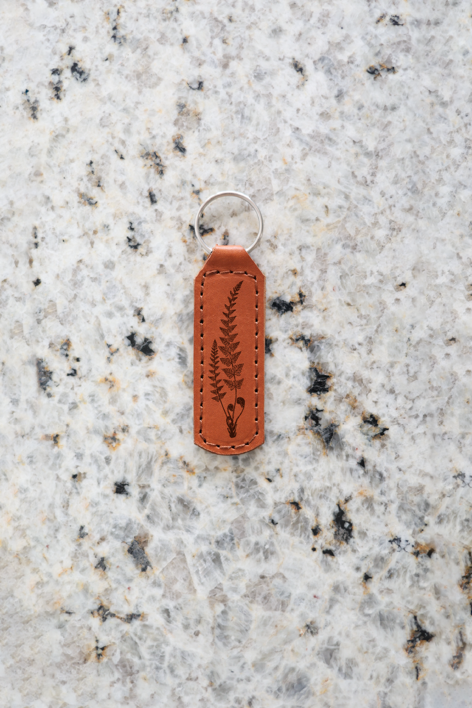 Fern Plant Leather Keychain