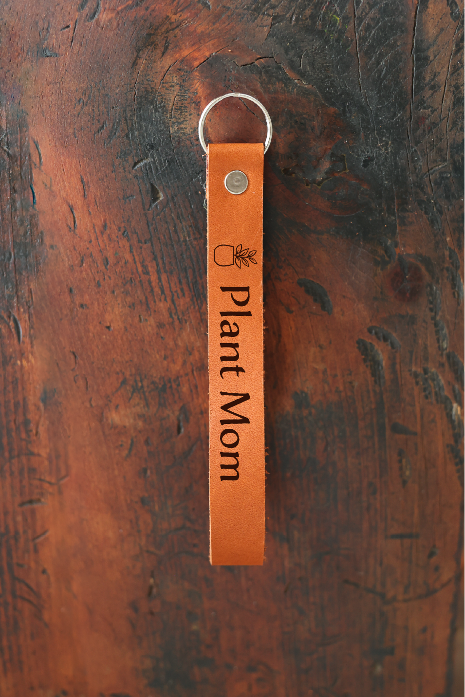 Plant Mom Leather Wristlet