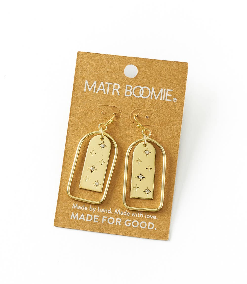 Sitara Starry Archway Earrings - Handmade, Gold