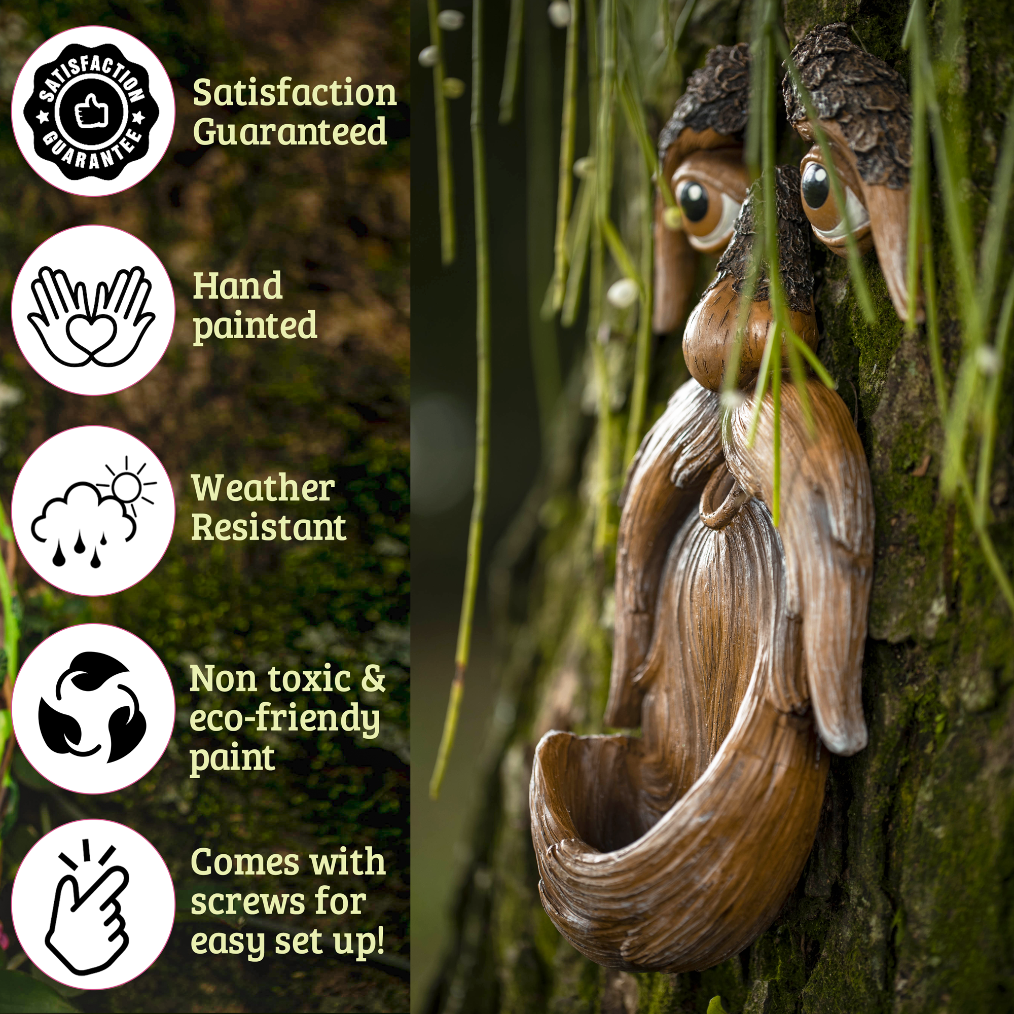Tree Faces Decor Outdoor – Tree Hugger Yard Art Garden Decor