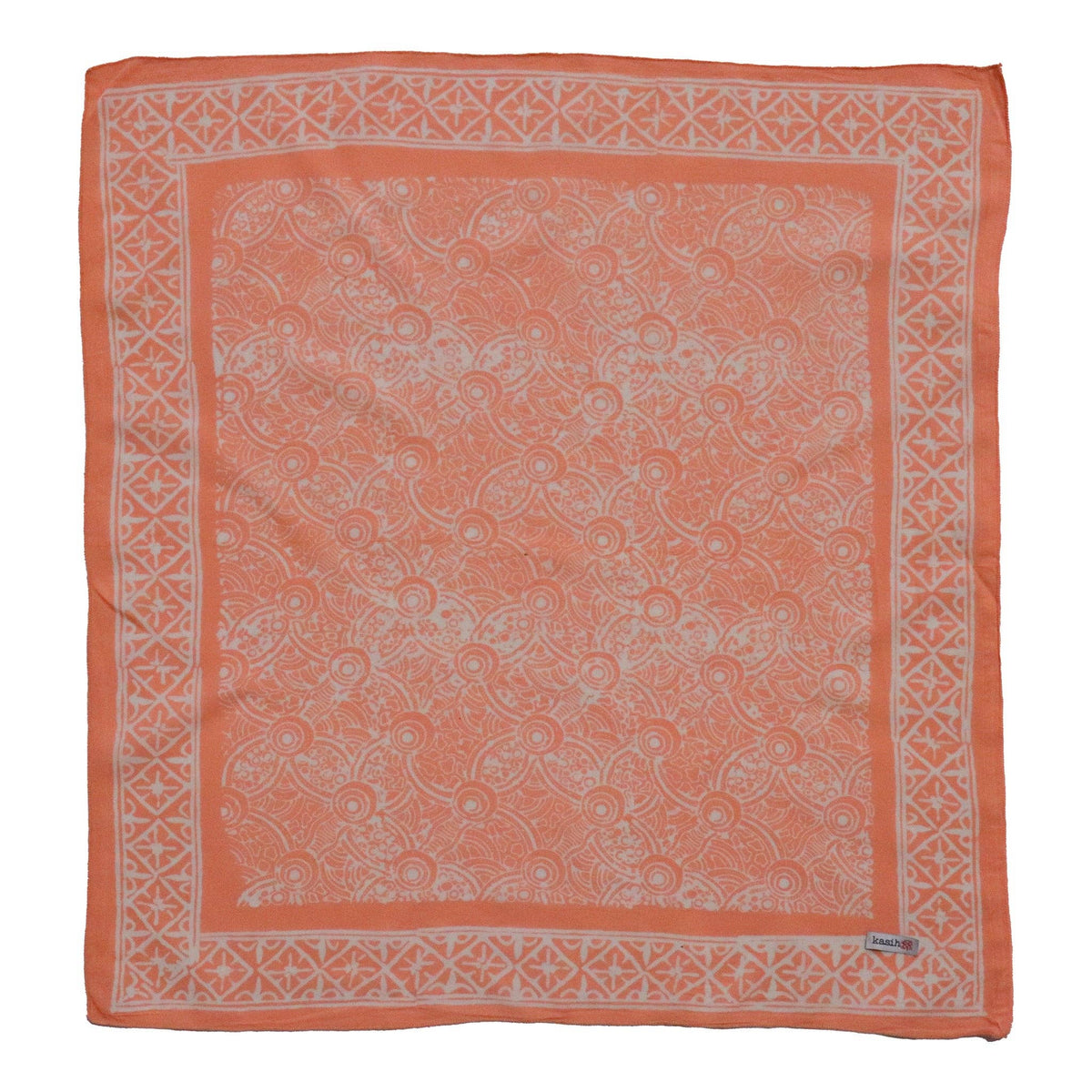 Batik Bandana - Soft Lightweight Cotton, Golden Iris, Peach