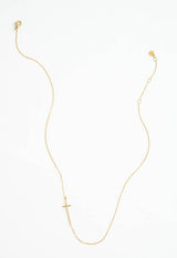 Gold Radiant Cross Necklace