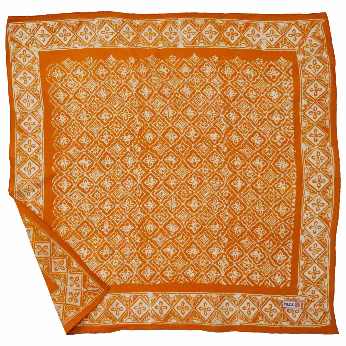 Hand Dyed Batik Bandana, 100% Soft Cotton, Mustard, Yellow, Fall Autumn, Kamboja