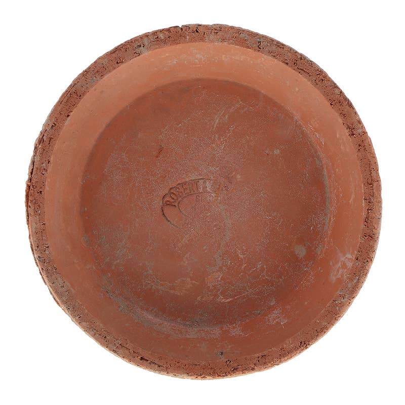 Large Aged Terracotta Saucer with Elevated Lip
